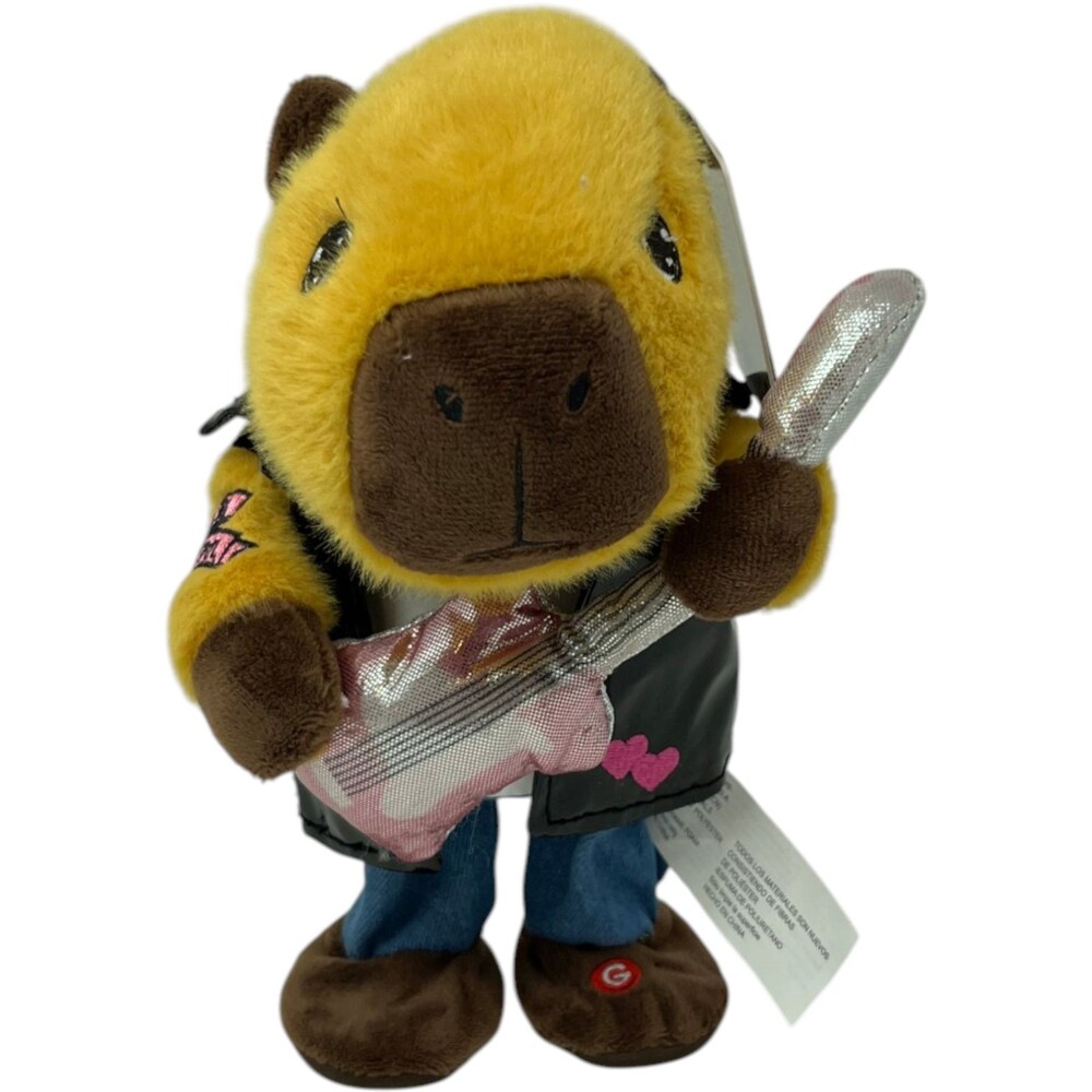 Joyward Plush Toy 9" Brown Black Rocker Capybara PunkCore BikerCore AnimalCore